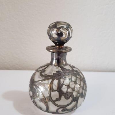 Lot 51: Sterling and Glass Perfume Bottle (Monogrammed)