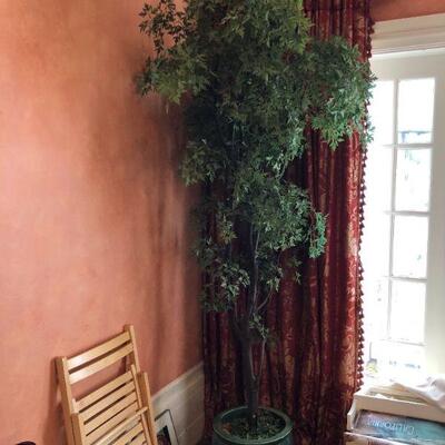 Large 90 Inch Faux Decorative Tree in Ceramic Planter Bowl (Part 1)