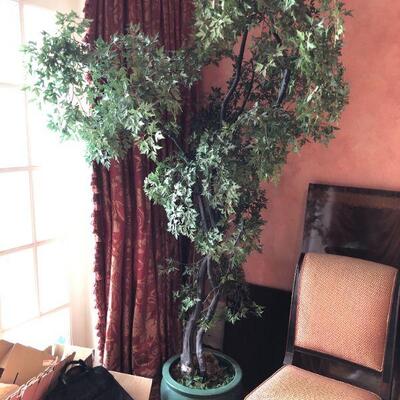 Large 85 Inch Faux Decorative Tree in Ceramic Planter Bowl (Part 2)