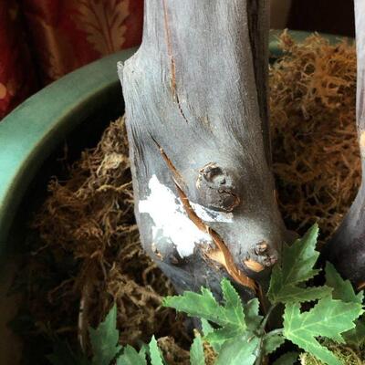 Large 85 Inch Faux Decorative Tree in Ceramic Planter Bowl (Part 2)