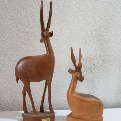 Lot 53: (2) Handcarved Kenyan Gazelles