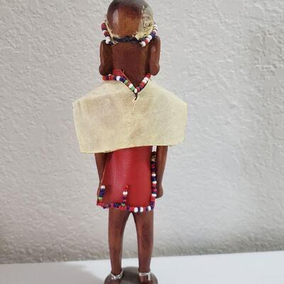 Lot 54: Handmade African Sculpture (wood, beads & leather)
