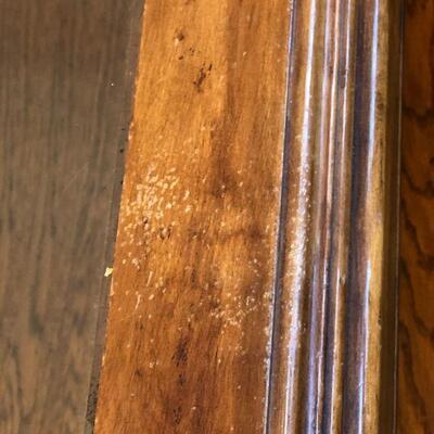 Antique Deco Style Square Wood and Glass Coffee Table