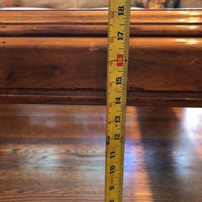 Antique Deco Style Square Wood and Glass Coffee Table