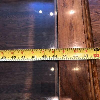 Antique Deco Style Square Wood and Glass Coffee Table