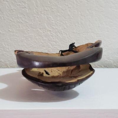 Lot 60: (2) Handcarved and Painted Wood Giraffe and Zebra Masks