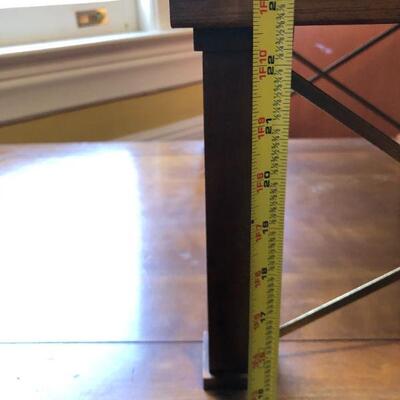 Pair of Vintage Mid Century Side Tables Two Level with Brass Metal Details
