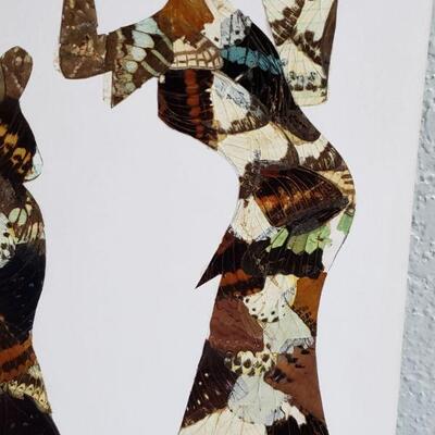 Lot 76: Beautiful Handmade African Butterfly Wing Art