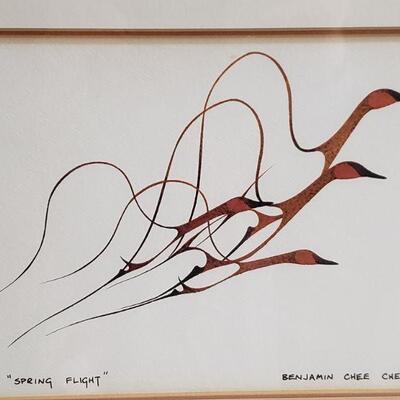 Lot 83: Original Silkscreen Artwork 'Spring Flight' by Benjamin Chee Chee