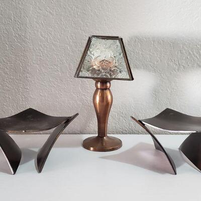 Lot 88: Copper Candleholder lot