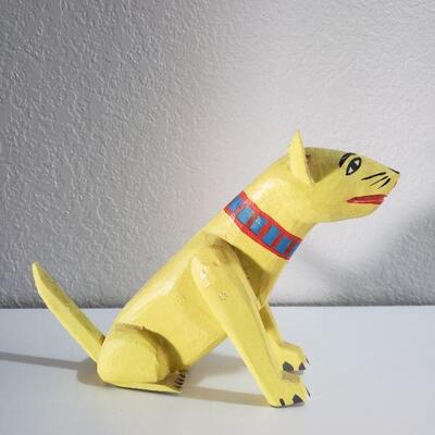 Lot 91: Handmade Wood Dog Sculpture 