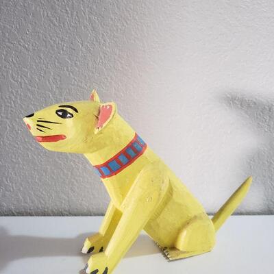 Lot 91: Handmade Wood Dog Sculpture 