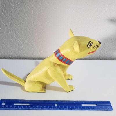 Lot 91: Handmade Wood Dog Sculpture 