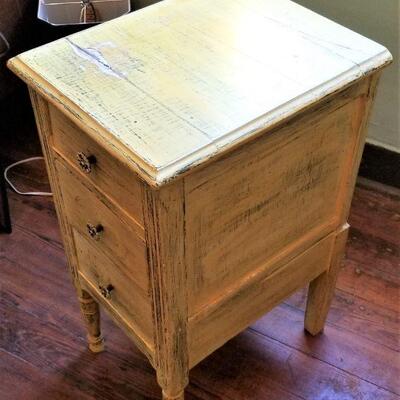 Lot #35 Antique Nightstand - 3 drawers - painted