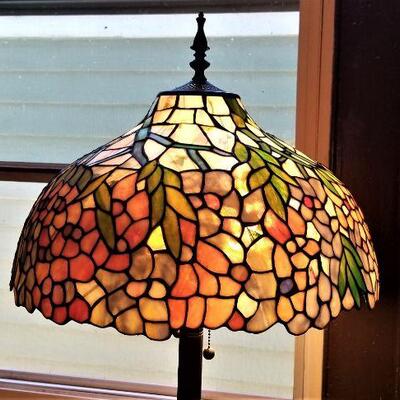 Lot #40  Contemporary Tiffany Style Floor Lamp - good working condition