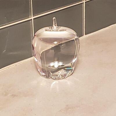 Lot 128: Steuben Glass Apple Signed