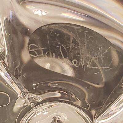 Lot 128: Steuben Glass Apple Signed