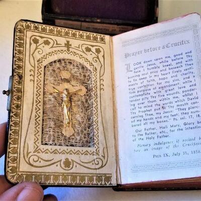 Lot #42  Vintage Leather Misssal and Catholic Prayer book in Original Box