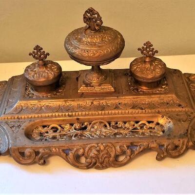 Lot #50  Solid Brass Desk Tray - Antique Replica