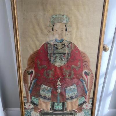 B - 406 Large Handpainted Chinese Silk Emporess Painting 