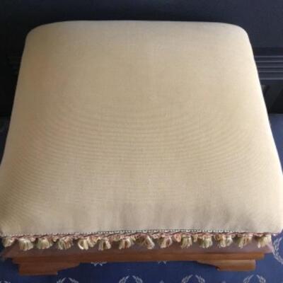 B - 423: Antique Empire Upholstered Foot stool 