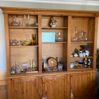 B - 436 Multifunctional Large Pine Hutch with Granite