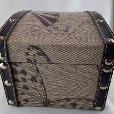 Butterfly Burlap Covered Box