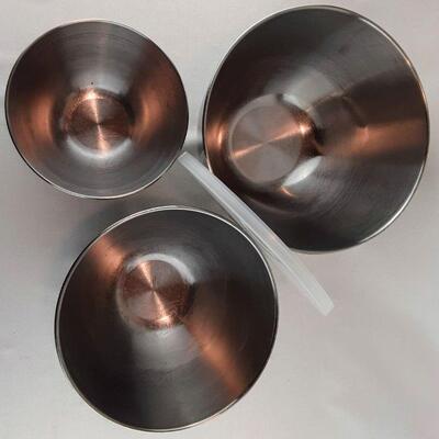 3 Stainless Revereware Mixing Bowls