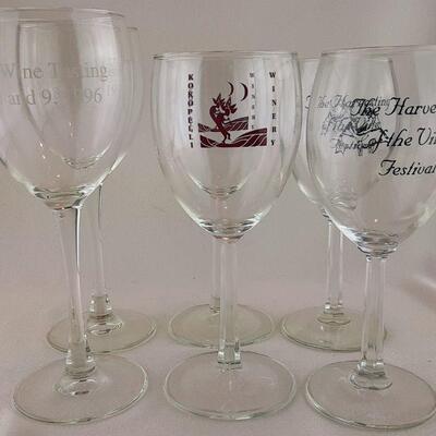 6 Souvenir Glass Stemware