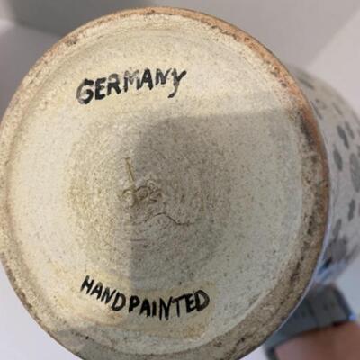 B - 445 Pair of Hand painted German Ginger Jars 