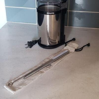 Lot 146: KRUPS Coffee Grinder and Peet's Coffee Cleaning Brush 