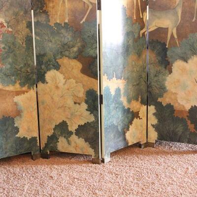 Lot 1 XL Deer Scene Room Divider/Screen 7'11" Tall