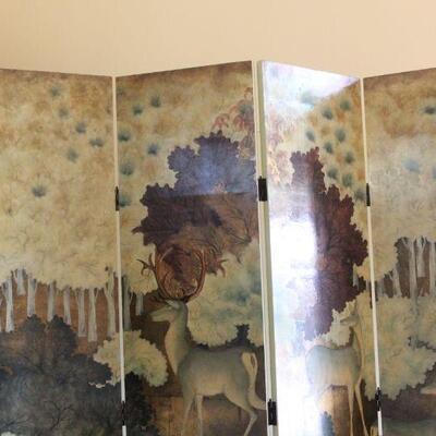 Lot 1 XL Deer Scene Room Divider/Screen 7'11" Tall