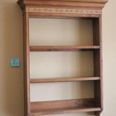 Lot 2 Pine Display Wall Shelf 