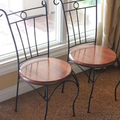 Lot 7 Pair of Wood/Iron Chairs