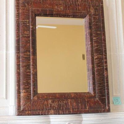 Lot 13 Large Wood Beveled Mirror