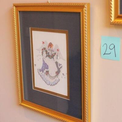 Lot 29 Pair of Framed Angel Prints