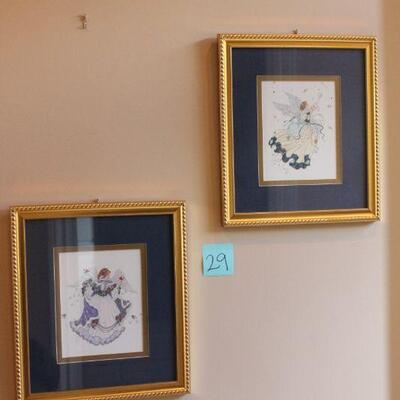 Lot 29 Pair of Framed Angel Prints