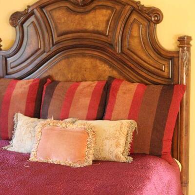 Lot 32 Ornate Queen Bed Frame & Beautyrest Mattress