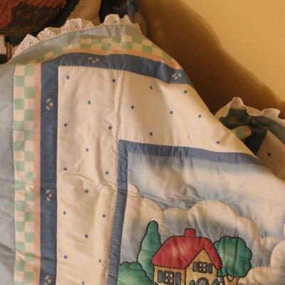 Lot 34 Queen Bed Linen & Misc. Baby Items & Blankets