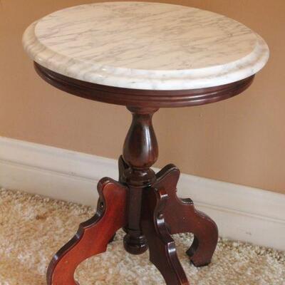 Lot 40 Marble Top Vintage Side Table