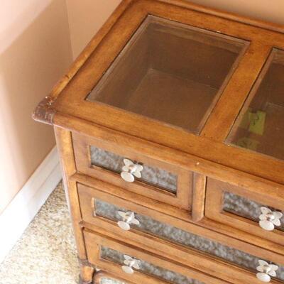 Lot 43 Glass Front & Top Side Storage/Side Table