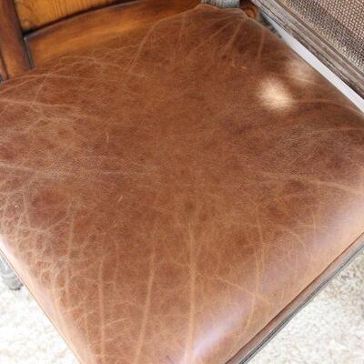 Lot 44 Pair of Leather Seat/Cane Like Backing