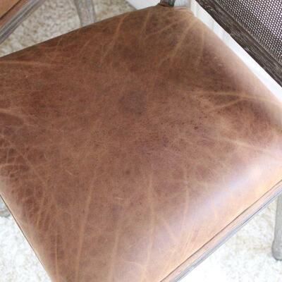 Lot 44 Pair of Leather Seat/Cane Like Backing