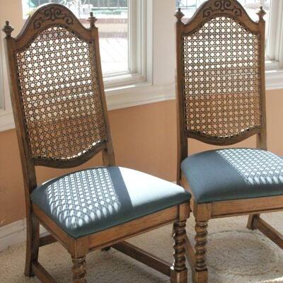 Lot 45 Pair of Cane Back, Barley Twist Leg Chairs