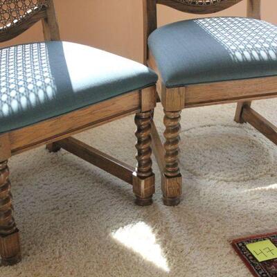 Lot 45 Pair of Cane Back, Barley Twist Leg Chairs