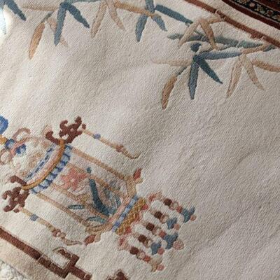 Lot 46 12'x2' Cream Oriental Runner Rug