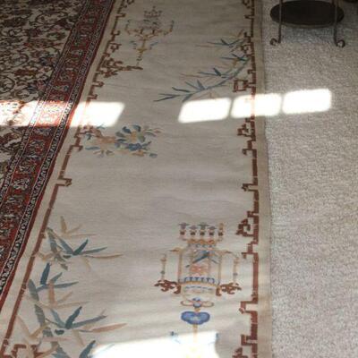 Lot 46 12'x2' Cream Oriental Runner Rug
