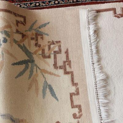 Lot 46 12'x2' Cream Oriental Runner Rug