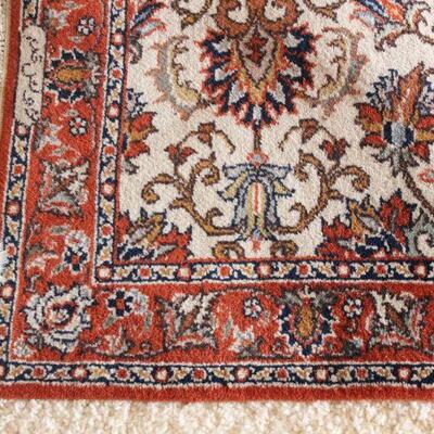 Lot 47 13'x2' Red/Cream Runner Rug